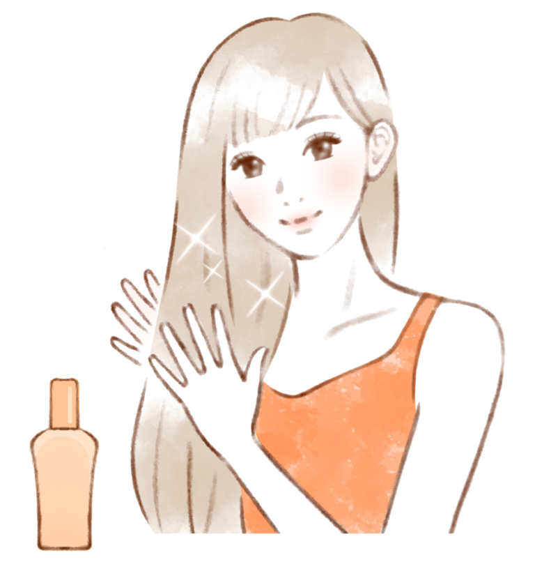 ヘアケアする女性